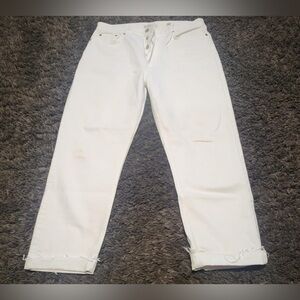 RE/DONE Originals Women’s White Cropped Button Fly Size 30x25.5” Jeans EUC**